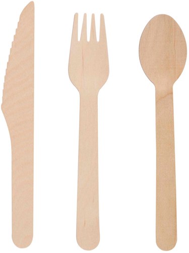 Cutlery set wooden kids tableware 24-piece brown sustainable toy-2
