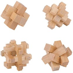 Wooden brain puzzle block puzzle brain teaser toy brown