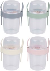 Food storage cups plastic set of 2 - multi color - lunch cup