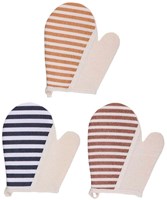 Bath glove stripes exfoliating shower glove multi color-2