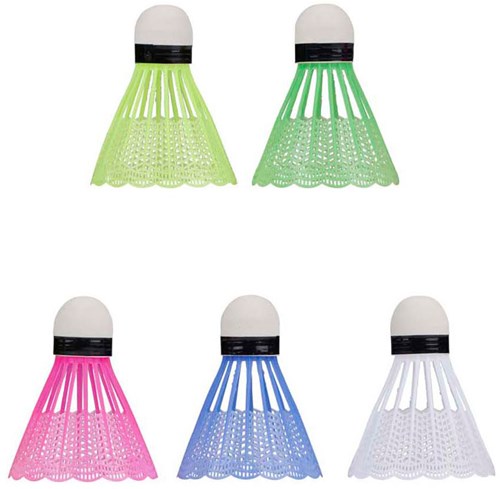 Badminton shuttle set plastic multicolor - 5 pieces - sports toy-3