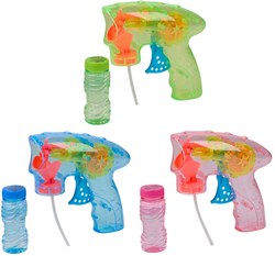 Edco bubble gun toy with light and bubble solution 60 ml