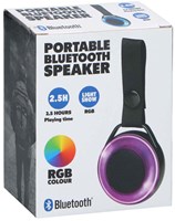 Edco Bluetooth speaker portable with lighting and carrying strap black
