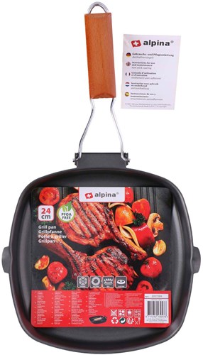 Inklapbare Grillpan, 24x24cm