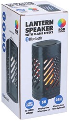 Edco Bluetooth speaker lantern with RGB lighting and flame effect