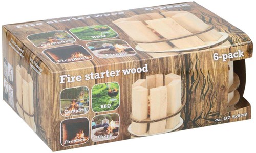 Houten Aanmaakblokjes van Hout, 6-pack