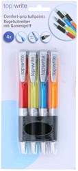 Ballpoint pens with grip - set of 4 for kids - multi colours