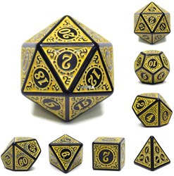 Foam Brain Games dice set - Magic Flame yellow RPG dice set