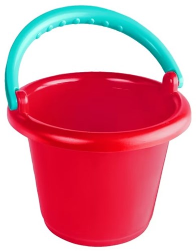 Haba beach toy toddler bucket red multicolor sand