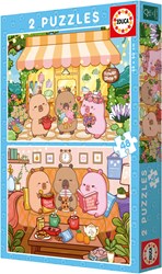 Educa jigsaw puzzle Capyfun - 2 cardboard puzzles of 48 pieces each