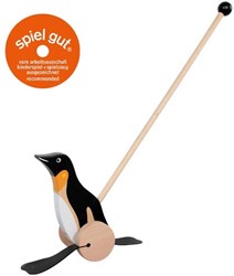 Goki wooden push toy penguin - toddler walker toy