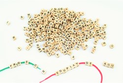 Eduplay wooden letter blocks toy - 300 pieces alphabet beads