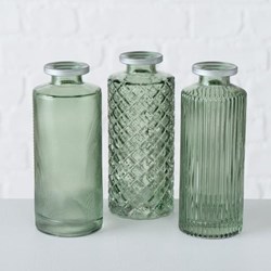 Boltze Home vase glass green modern decoration H13cm watertight