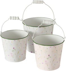 Boltze Home toy bucket set Daysa white 3-piece for children