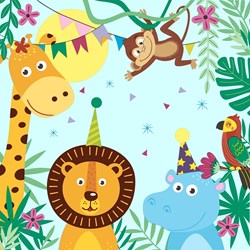 Duni napkins Party Animals 33x33 cm colourful table accessory