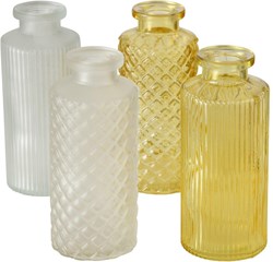 Boltze Home vase set glass yellow decoration 4-piece modern 14cm