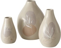 Boltze Home vase ceramic decoration set 3 pieces brown 8-12cm