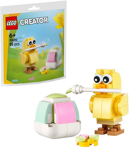 LEGO building set Easter egg painting with chick - creative Easter fun-3