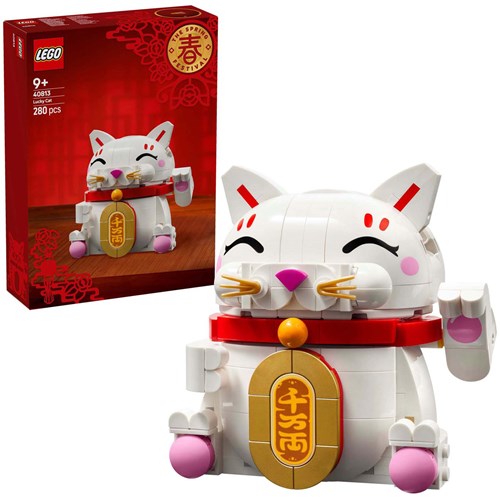 LEGO building set lucky cat decoration and DIY craft kit-3