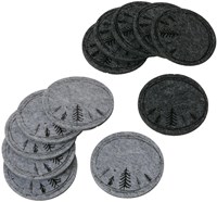 Boltze Home coaster set felt Christmas tree 6-piece round grey