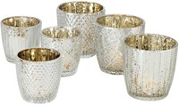 Boltze Home tealight holder glass silver set of 2 modern candlelight