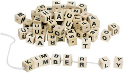 Goki wooden alphabet beads letter beads set 300 pieces educational toy