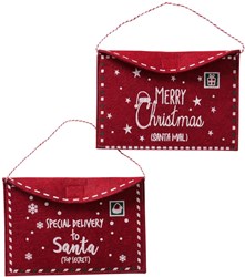 Boltze Home felt gift bag red 15x21cm - festive gift packaging