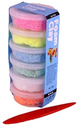 Foam Clay modeling clay glitter set 6 colors 6x14 g craft fun