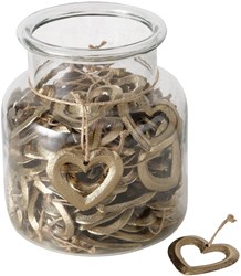 Boltze Home heart hanger gold decoration 5x5cm luxury style 96 pieces