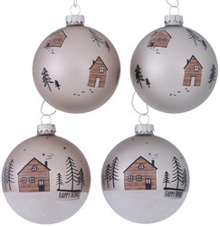 Boltze Home Christmas bauble glass houses tree decoration 8 cm
