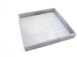 HBX natural living tray wood grey 20x20x4cm decoration