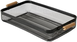 Boltze Home tray metal wood black 51x27x8cm stylish storage solution