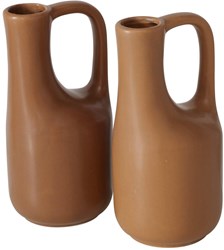 Boltze Home vase stone brown decoration modern H18.2cm interior