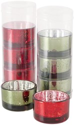 Boltze Home tealight holder glass set - atmospheric candle holders 4 pcs