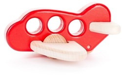 Bajo wooden toy vehicle airplane red - durable children's toy