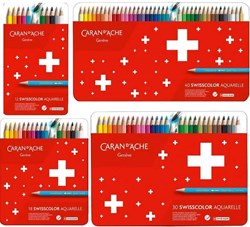 Caran d'Ache watercolor pencils Swisscolor 40 colors tin colored pencils