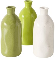 Boltze Home vase porcelain decoration white lime green 15cm modern