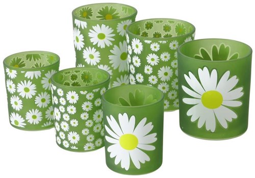 Boltze Home candle holder set glass green decorative 2-piece mood light