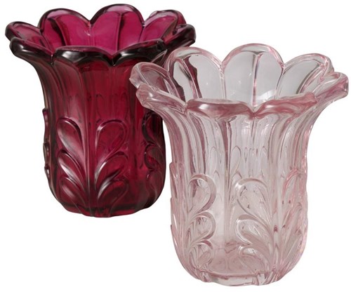 Boltze Home vase glass Rosena pink decoration flower shape luxury
