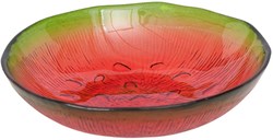 Boltze Home watermelon bowl - glass serving bowl Ø16cm red