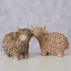 Boltze Home decoration Highland Cow figure plastic 18x9x13cm brown