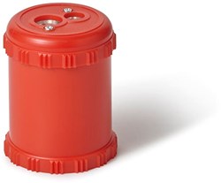 Lyra double pencil sharpener barrel red - school supplies sharpener