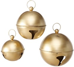 Boltze Home Christmas bell hanging set gold vintage 3-piece decoration