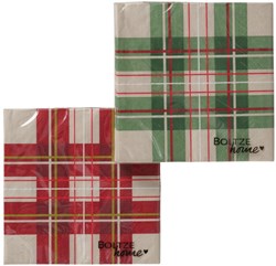 Boltze Home napkins Christmas table decoration checkered 20 pcs paper