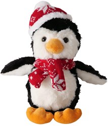 Boltze Home plush penguin Christmas cuddly toy with hat and scarf 22x12x21cm