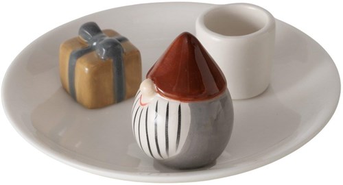 Boltze Home candle holder gnome multicolor Ø12cm decorative cardboard