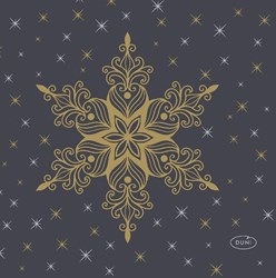 Duni napkins Christmas table decoration Snowstars Black 24x24cm paper