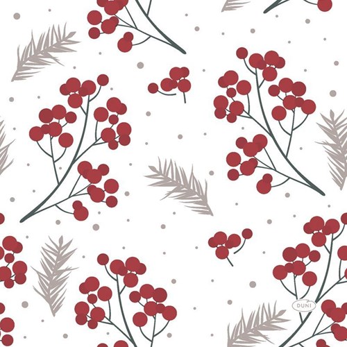 Duni napkins paper Berrie Merrie 33x33cm red table decoration