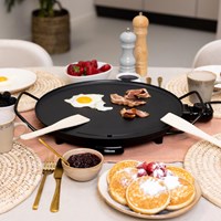 Round grill plate 40 cm electric table grill gourmet black-2