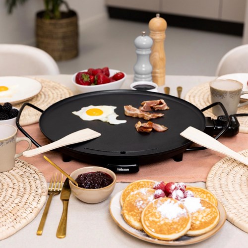 Round grill plate 40 cm electric table grill gourmet black-2